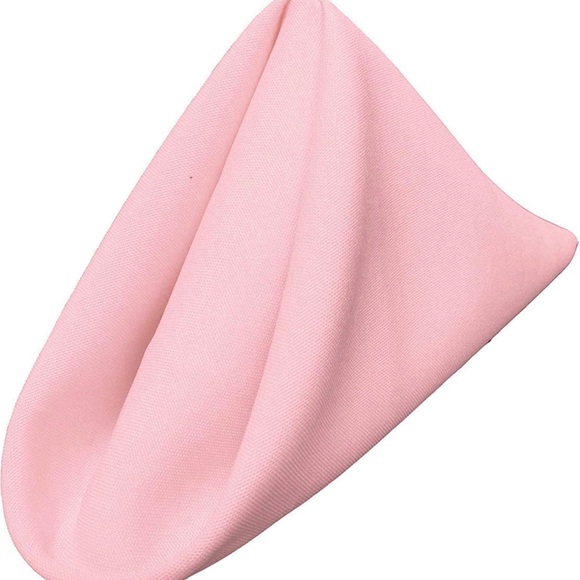 New Set of 10 Light Pink Cloth Napkins Polyester Poplin 18” x 18” USA made - Picture 2 of 2